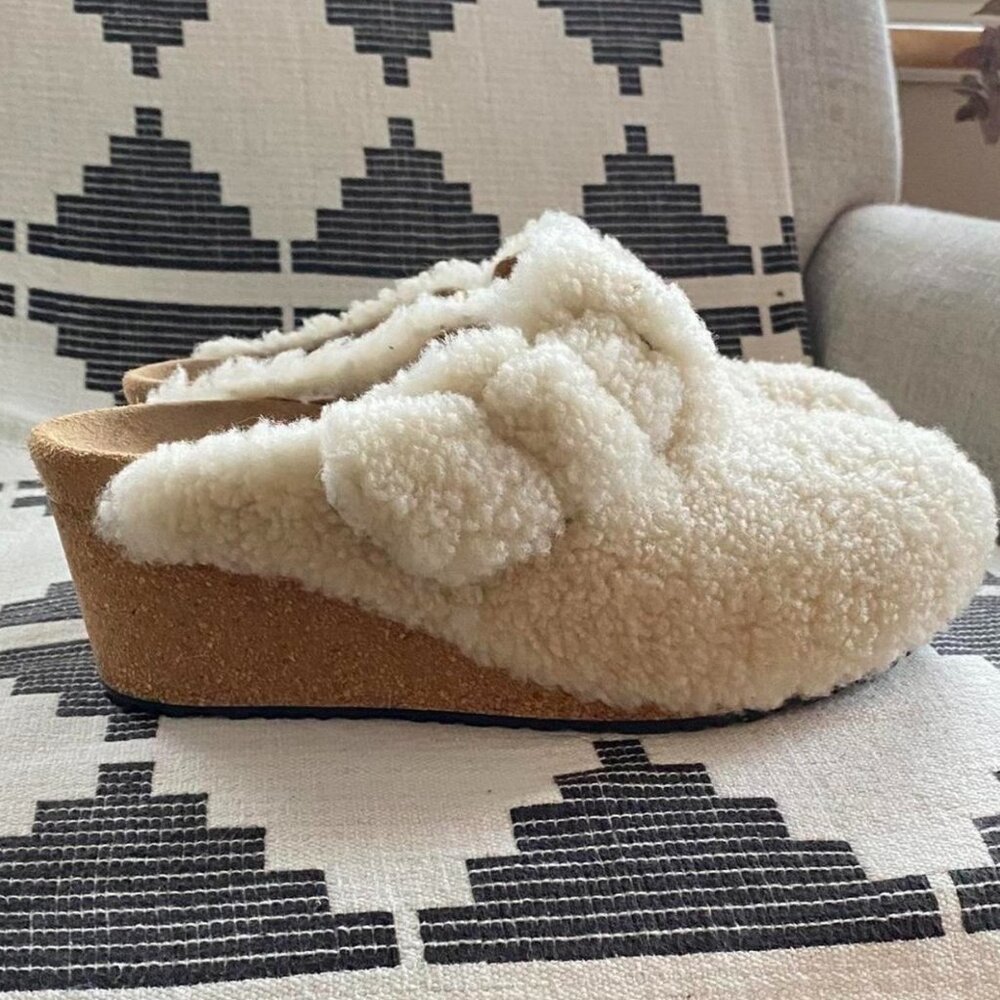 Papillio Fanny cream shearling clogs